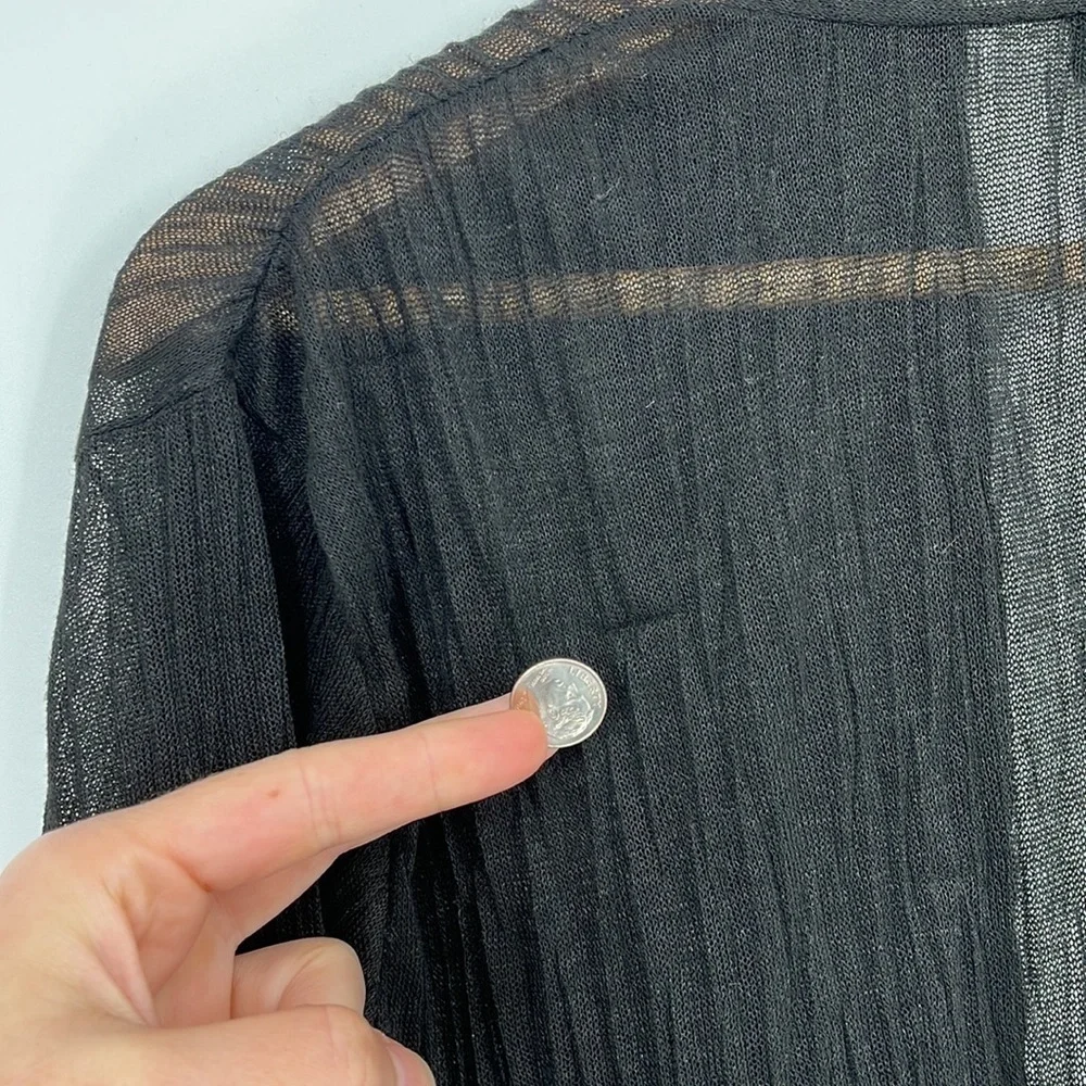Eileen Fisher Italian Yarn Open Front Cardigan Black Women’s Size Medium